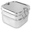 Lifestyle Block Stainless Steel Stacking Cube 2 Compartment Lunch Box - Medium